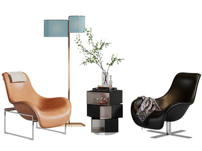 现代休闲椅子 落地灯