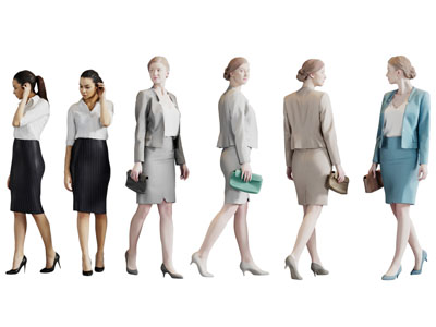 现代职业女性 女人 多人 人物3d模型 现代职业女性 女人 多人 人物