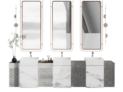 新中式洗手台 镜子