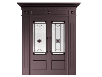 现代铜制大门 双开门