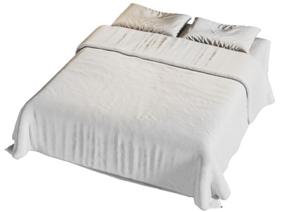 现代无床头双人床