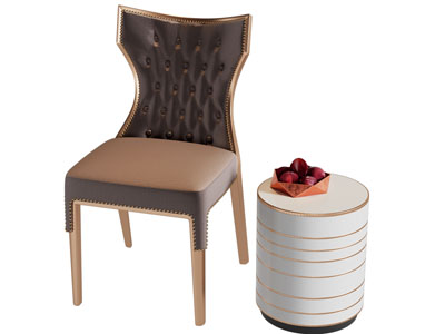 新古典休闲椅子 边几