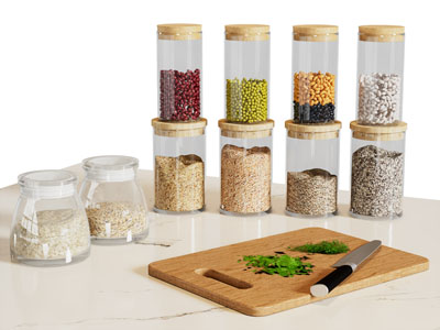 现代调料瓶 粮食罐 厨具组合