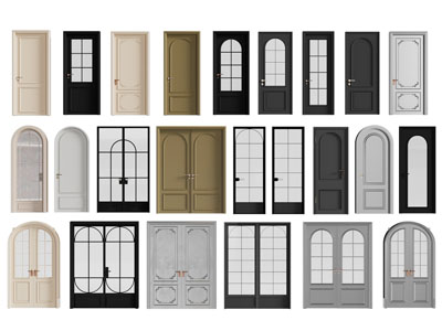 法式平开门 玻璃门 房门 双开门