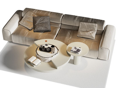 现代双人沙发 茶几组合