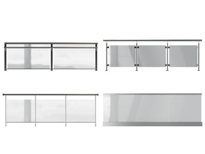 现代玻璃栏杆 扶手 围栏