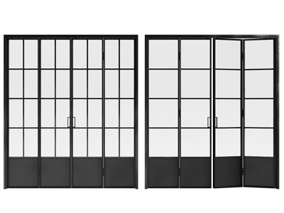 现代玻璃折叠推拉门