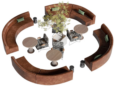 现代弧形多人沙发 茶几组合