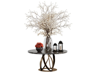 现代圆形茶几 花瓶花卉 烛台摆件组合3d模型 现代圆形茶几 花瓶花卉 烛台摆件组合