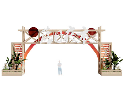 现代集市 夜市大门