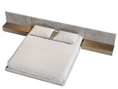 现代加宽床头双人床