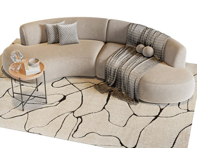 现代异形多人沙发3d模型 现代异形多人沙发