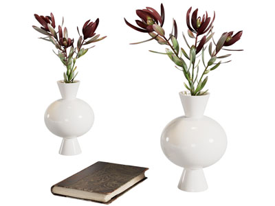 现代陶瓷花瓶花卉3d模型 现代陶瓷花瓶花卉