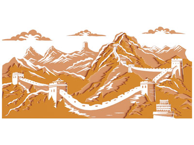 现代万里长城剪影 墙饰 墙贴 剪纸3d模型 现代万里长城剪影 墙饰 墙贴 剪纸