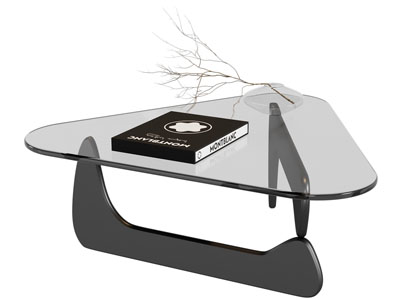 现代三角形玻璃茶几3d模型 现代三角形玻璃茶几