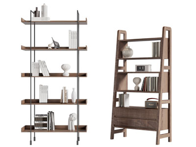 现代中古风梯形书架