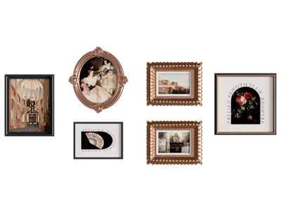 法式装饰挂画3d模型 法式装饰挂画