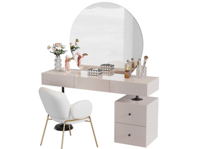 现代轻奢化妆 梳妆台3d模型 现代轻奢化妆 梳妆台