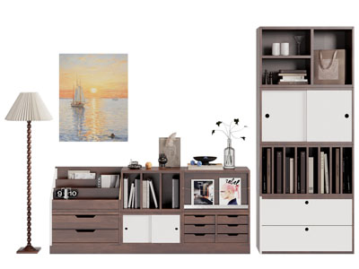 法式中古书柜 边柜 落地灯