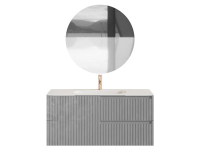 现代洗手台 镜子 浴室柜