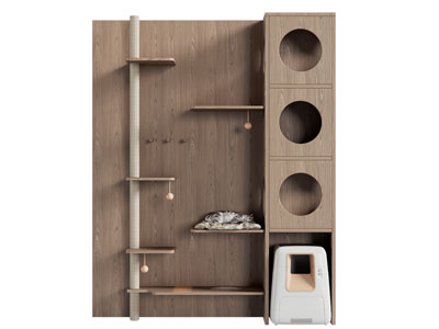 现代实木宠物猫爬架 猫窝 生活用品3d模型 现代实木宠物猫爬架 猫窝 生活用品