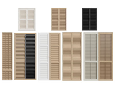 现代百叶柜门3d模型 现代百叶柜门