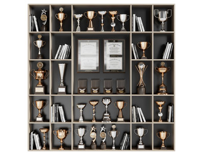 现代奖杯奖牌装饰柜