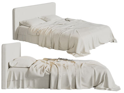 现代奶油风双人床