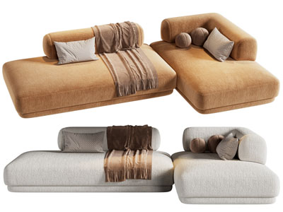 现代转角拼接多人沙发3d模型 现代转角拼接多人沙发