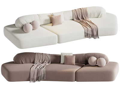 现代布艺多人沙发3d模型 现代布艺多人沙发