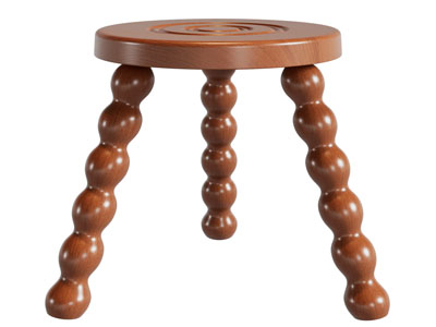 法式中古圆形木凳子