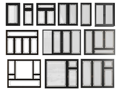 新中式玻璃平开窗户