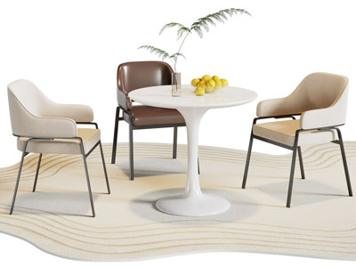 现代休闲桌椅组合3d模型 现代休闲桌椅组合