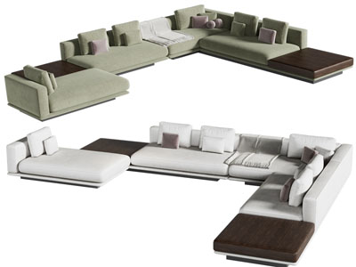 现代转角多人沙发3d模型 现代转角多人沙发
