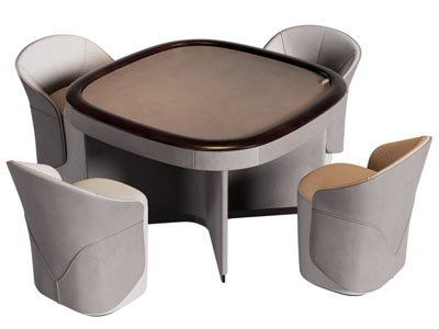 现代商务洽谈休闲餐桌椅组合3d模型 现代商务洽谈休闲餐桌椅组合