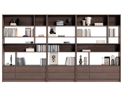 现代中古风装饰书柜