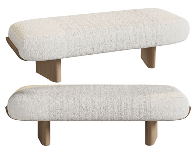 侘寂风长方形沙发凳子