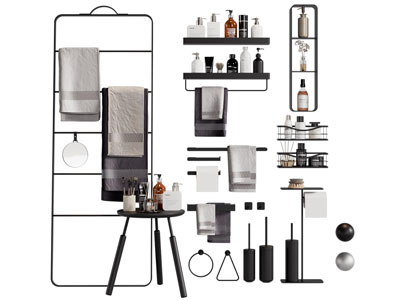 现代毛巾架 洗护用品 卫浴小件3d模型 现代毛巾架 洗护用品 卫浴小件