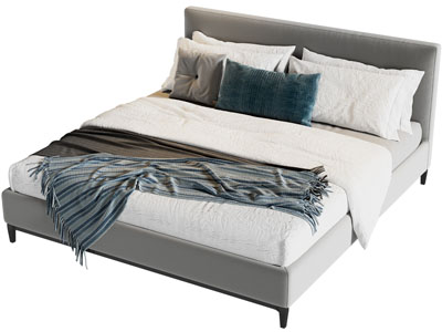 现代布艺双人床