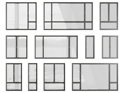 现代玻璃平开窗户