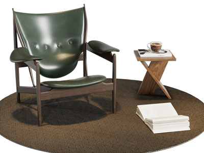 侘寂风中古休闲椅子 边几