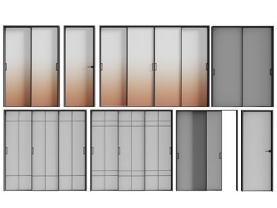 现代渐变玻璃推拉门