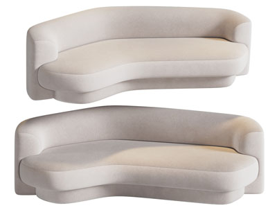 现代奶油风异形多人沙发3d模型 现代奶油风异形多人沙发