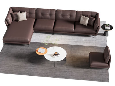 现代转角多人沙发 休闲椅子和茶几组合