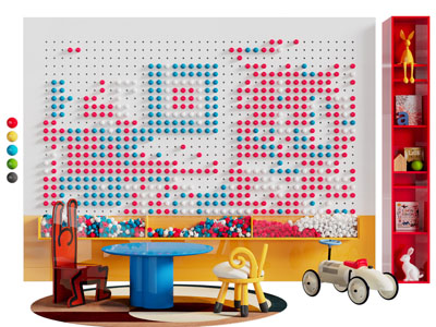 现代儿童桌椅组合 积木游戏墙3d模型 现代儿童桌椅组合 积木游戏墙