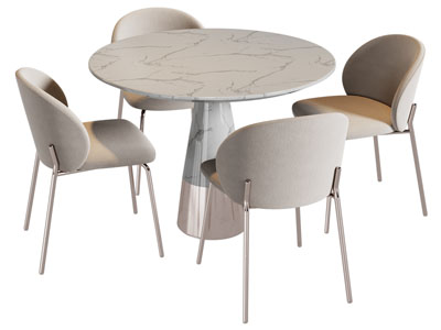 现代商务洽谈休闲餐桌椅组合3d模型 现代商务洽谈休闲餐桌椅组合