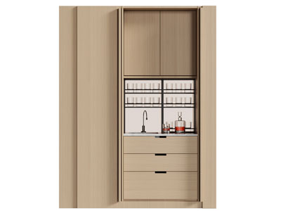 现代水吧台 酒柜3d模型 现代水吧台 酒柜