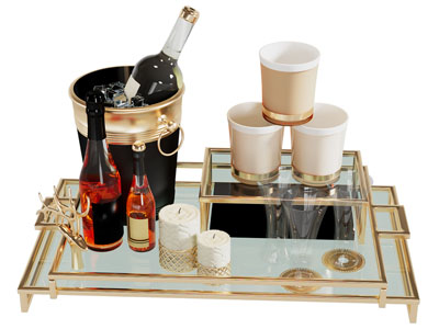 现代轻奢红酒桶 酒瓶酒杯 摆件组合3d模型 现代轻奢红酒桶 酒瓶酒杯 摆件组合