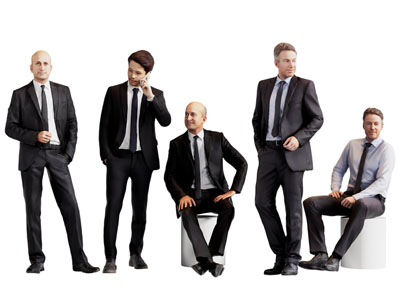 现代穿西装的男人 人物3d模型 现代穿西装的男人 人物