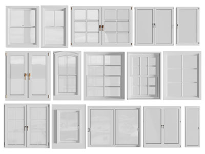 现代玻璃平开窗户